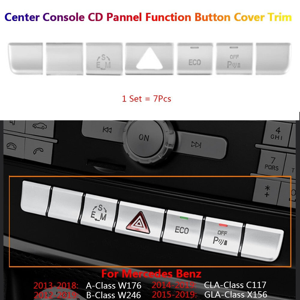 for Mercedes-Benz A W176 W246 C117 GLA X156 CD Panel Function Switch Cover Trims