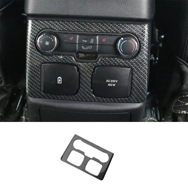 Rear Cigarette Lighter Panel Trim 1PCS for Ford Explorer 2016-2019 Carbon Fiber