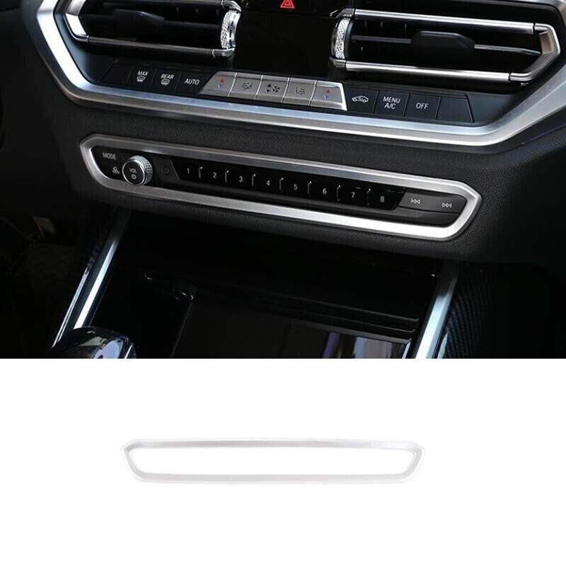 CD Switch Fit for BMW 4-Series 2021-2023 Matte Silver Central Console Frame Trim