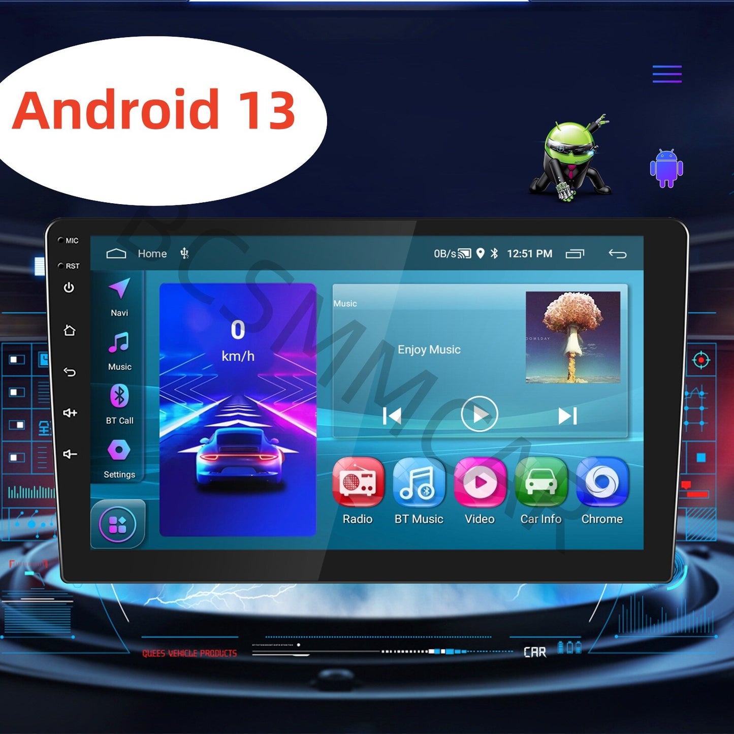 10in Double 2 Din Car Multimedia Player Radio GPS Navigation WIFI BT 2+64G
