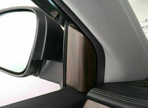 2P Wood Grain A Pillar Front Triangle Cover Trim for Toyota Highlander 2014-2019