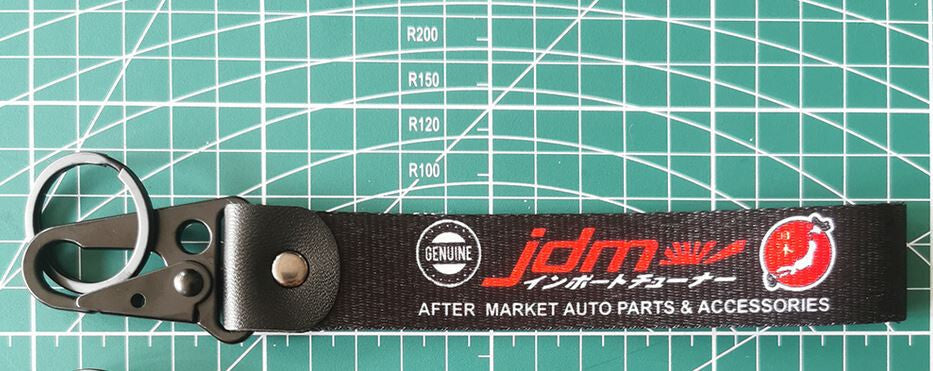 1-Piece Car Keychain/Key Ring with Lanyard, Car Accessories, JDM Black, Suitable for Nissan