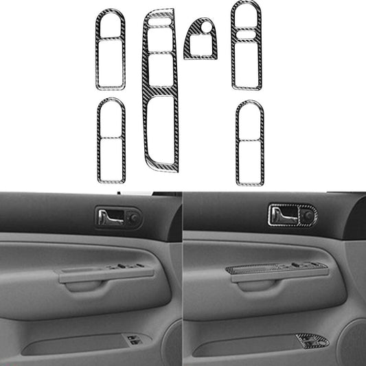 6Pcs Carbon Fiber Door Control Frame Trim for VW for Golf 4 GTI for Jetta MK4 1999-2004