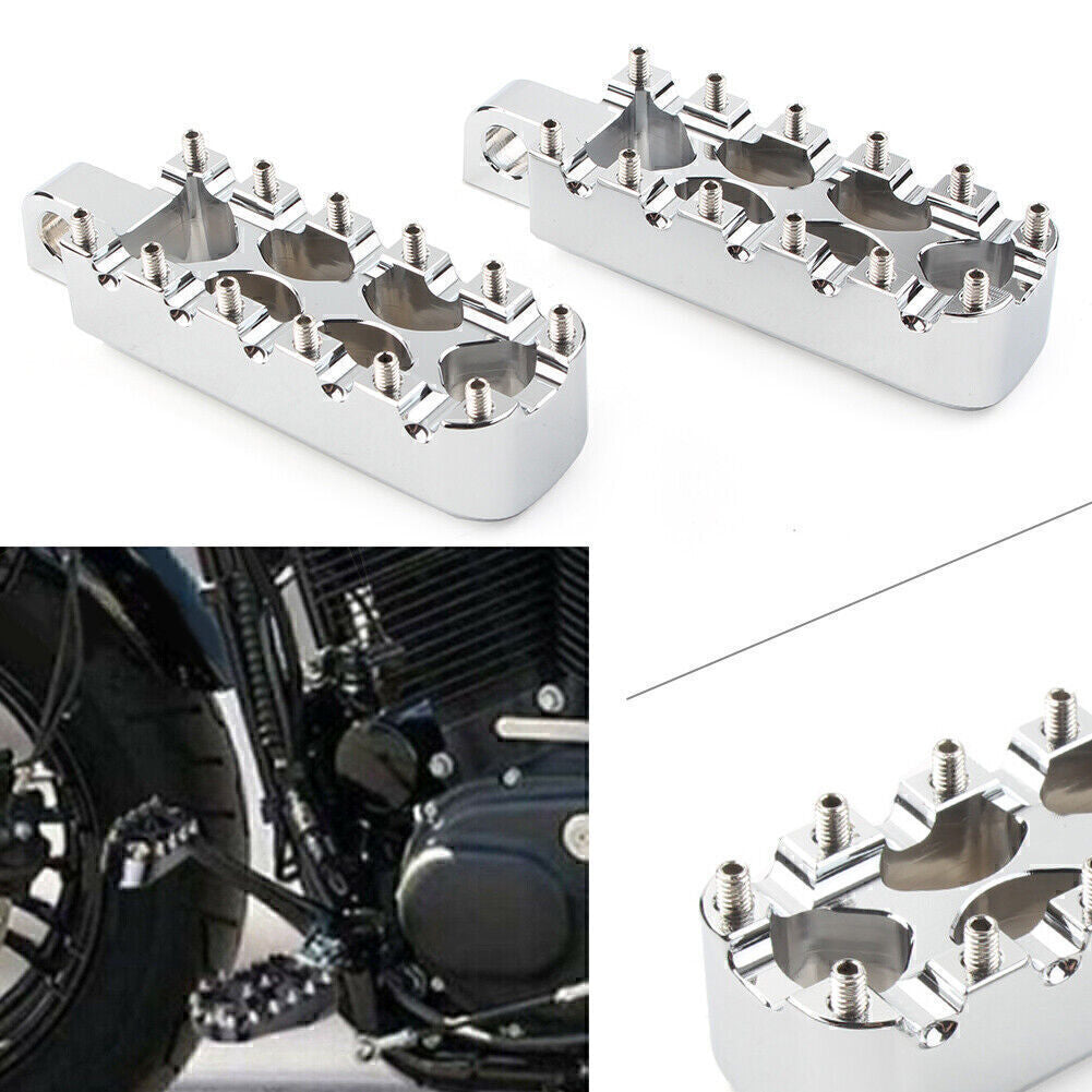 MX Style Foot Pegs Pedals for Harley Dyna Electra Tri Glide Softail V-Rod Chrome