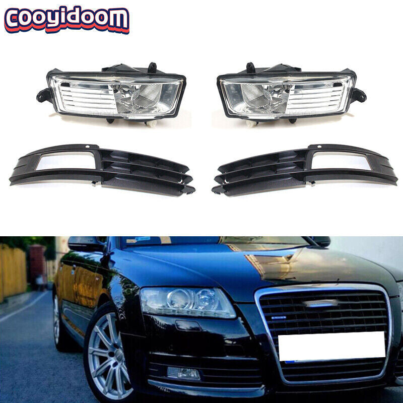 For 2009-11 for AUDI A6C6 Quattro Front Bumper Fog Lights Fog Lamps With Grilles Set