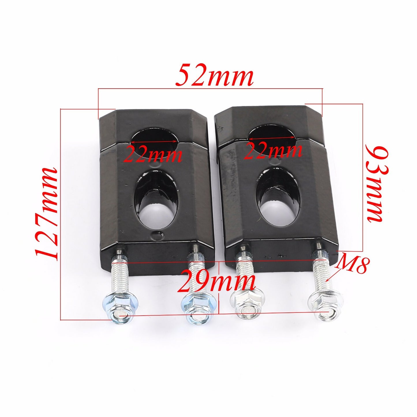 Mounting clip for 22mm handlebar stem and for seat tube for Honda CRF50 110cc and 125cc Dirt Trail bikes.