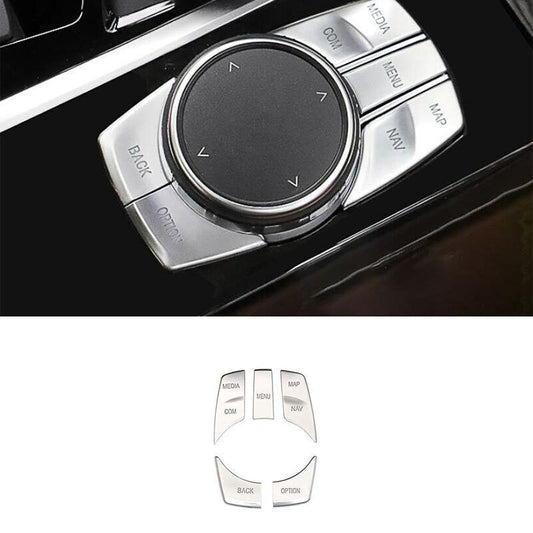 Console Multimedia Button Cover Trim Silver ABS for BMW 5 Series G30 2018-2022