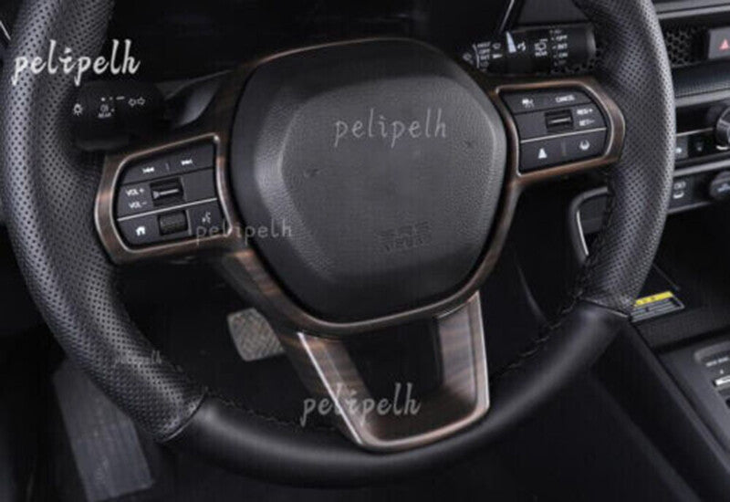 for Honda CR-V CRV 2023-2024 Wood Grain Style Steering Wheel Frame Cover Trim
