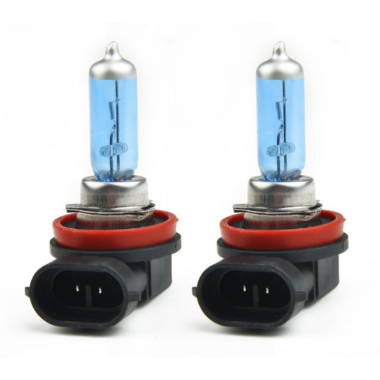 2x H11 12V 55W Xenon Halogen Bulbs for Car Headlights, Extra Bright White