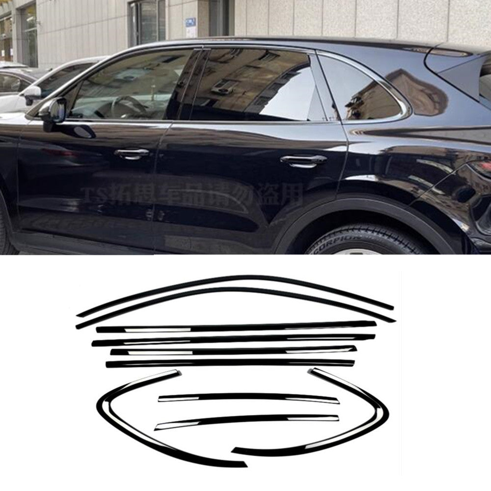 Exterior Car Windows Strips Cover Trim for Porsche for Cayenne Steel Black 2019-2024