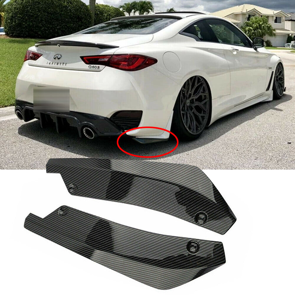 for Infiniti G37 Q50 Q60 Q70 Carbon Fiber Rear Bumper Splitter Diffuser Canards