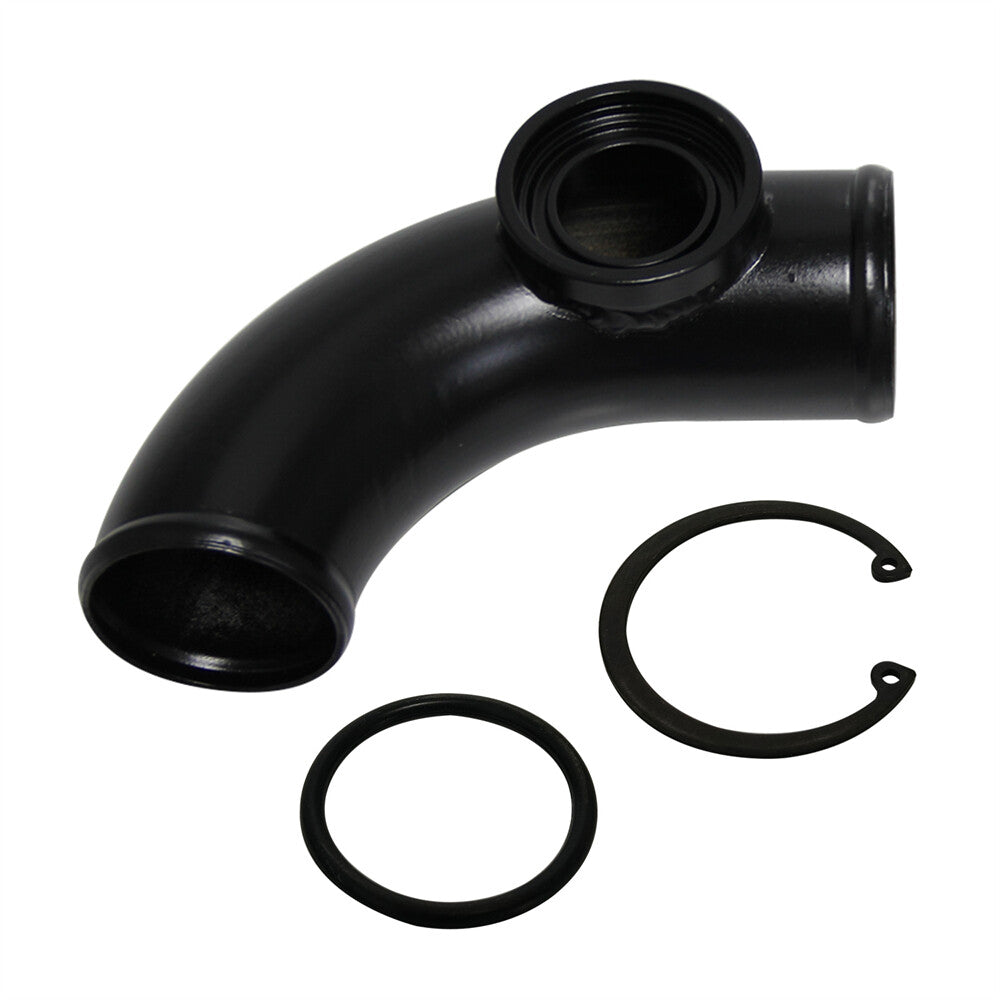 90 degree 2.5 63mm SSQV SQV Blow Off Valve Adapter BOV Turbo Aluminum Pipe BK