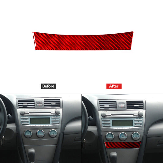 Red Carbon Fiber Manual Climate Control Lower Cover Trim for Toyota for Camry 07-11