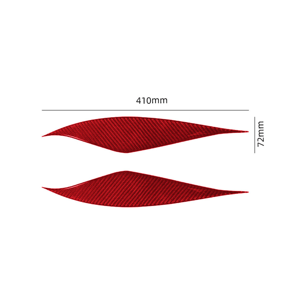 2Pcs Red Carbon Fiber Headlight Eyebrows Eyelids Cover Trim for Toyota Supra A90