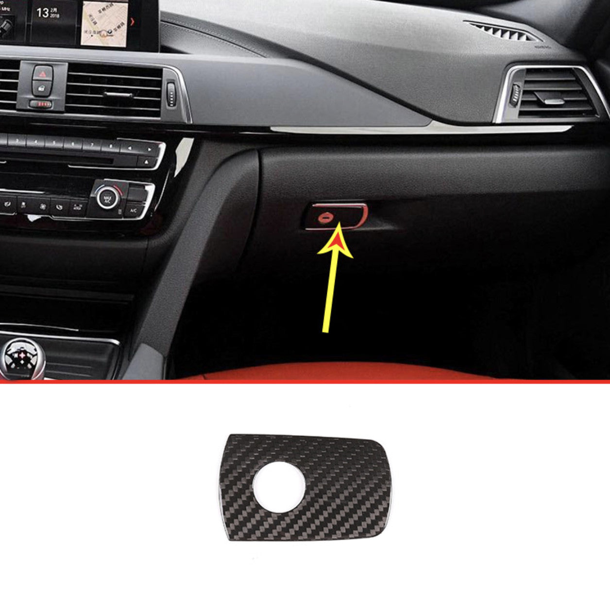 Genuine Carbon Fiber Interior Cover Trim Fit for BMW M3 M4 F80 F82 2013-18