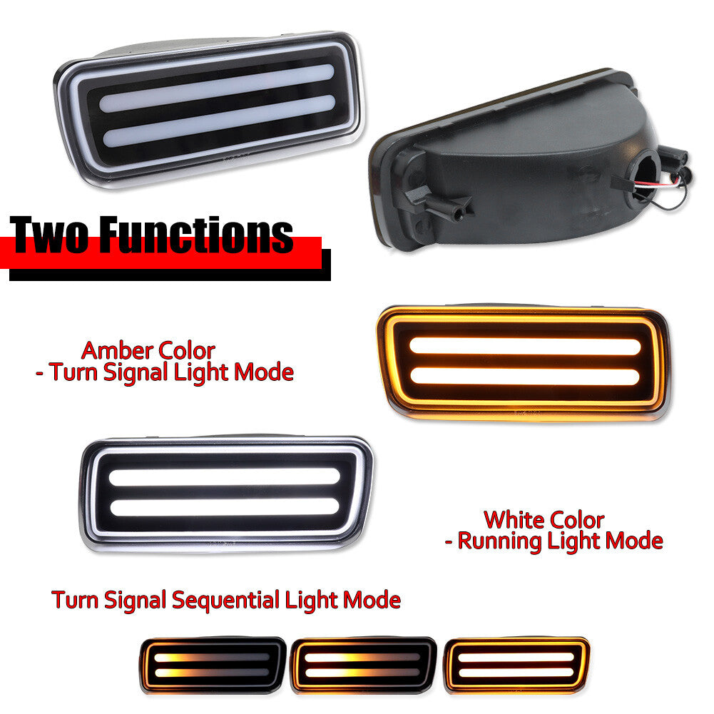 [PLUG PLAY] Dynamic Amber and White DRL Turn Signal Lights for Chevrolet Camaro 85-92