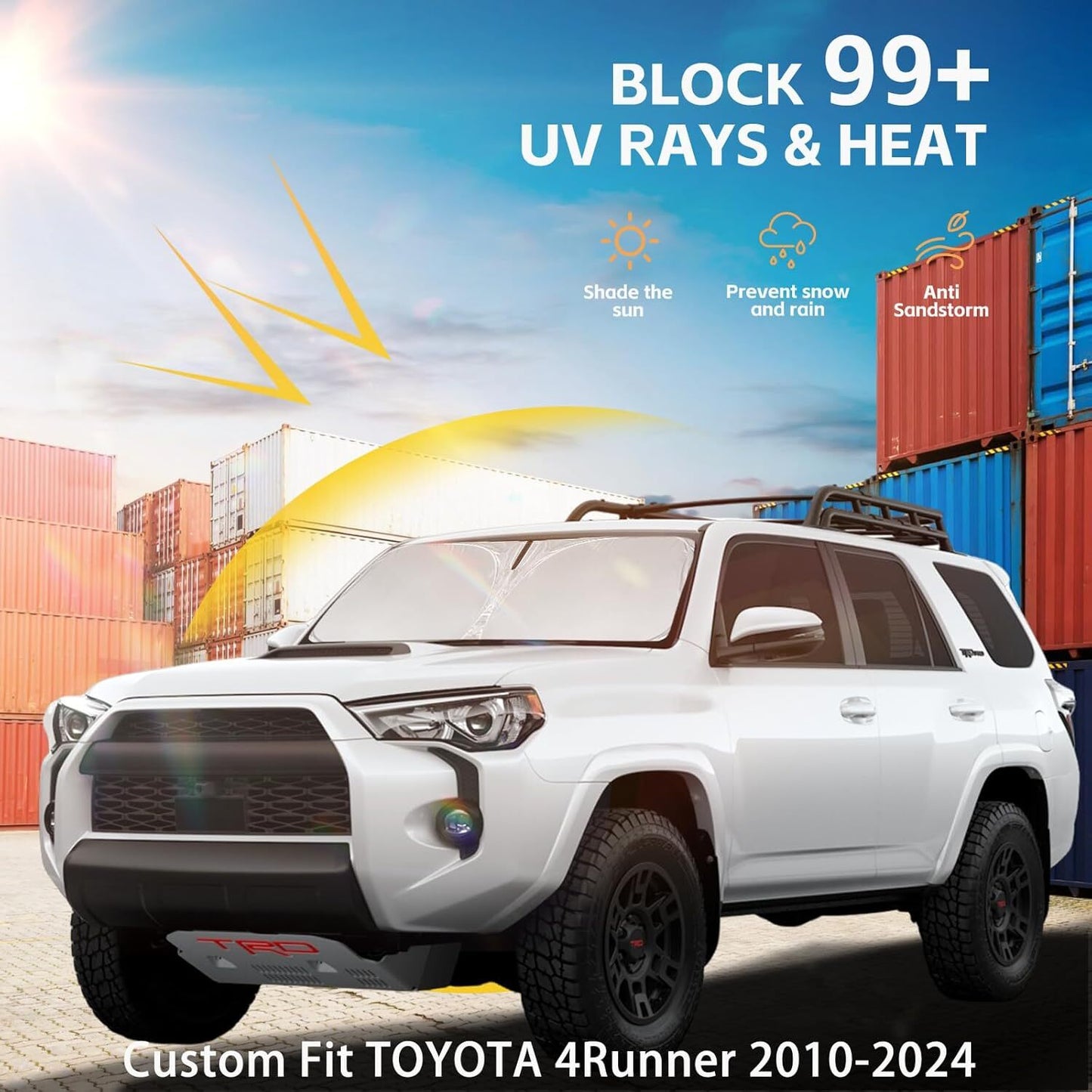 For 2010-2025 for Toyota 4Runner Car Front Windshield Sun Shade Reflective UVs Cover