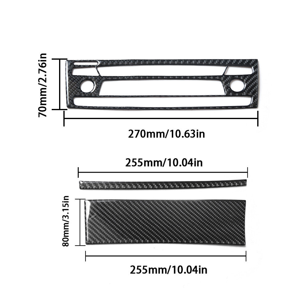 3Pcs for BMW Z4 E89 2009-2016 Carbon Fiber Interior Radio Console Cover Trim