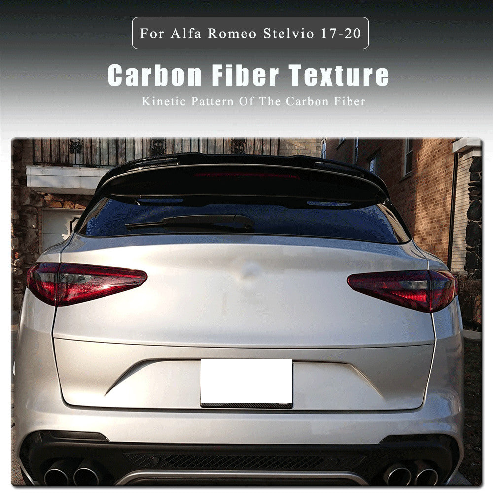 Fit for Alfa Romeo for Stelvio 2017-20 Rear Roof Spoiler Trunk Wing Lip Real Carbon