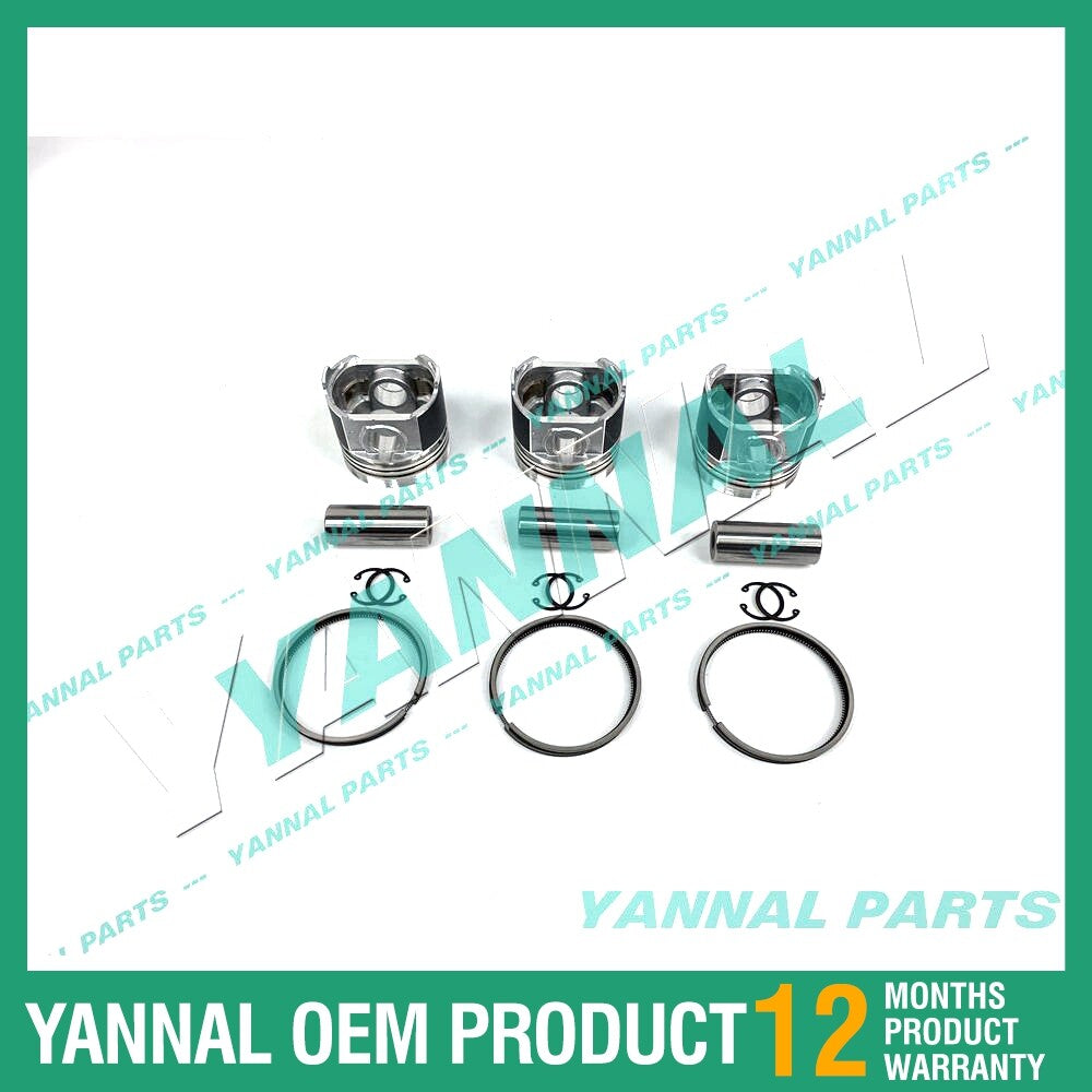 3-piece piston with piston rings + 0.5 mm for Yanmar 3TNB78 engine (oversized)