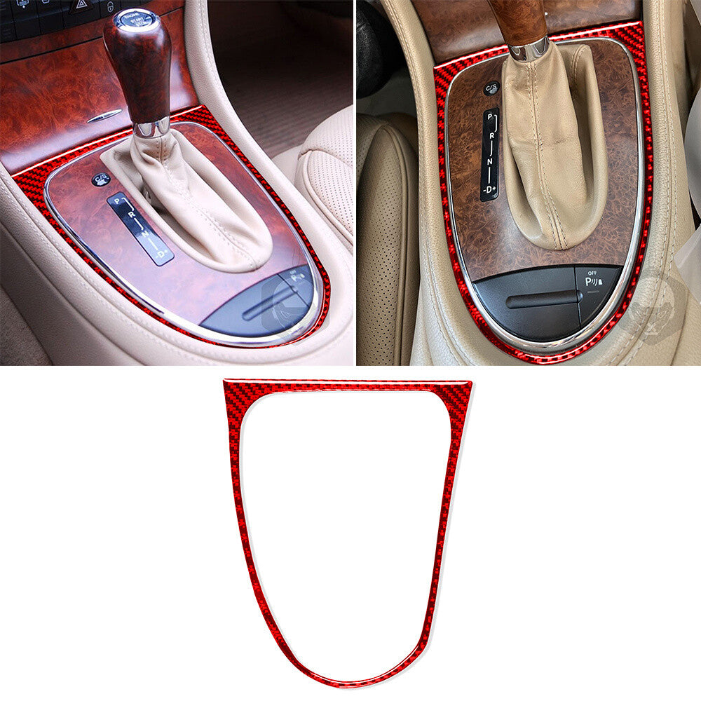 Red Carbon Fiber Control Gear Shift Box Trim Fit for Benz CLS Class C219 2004-09