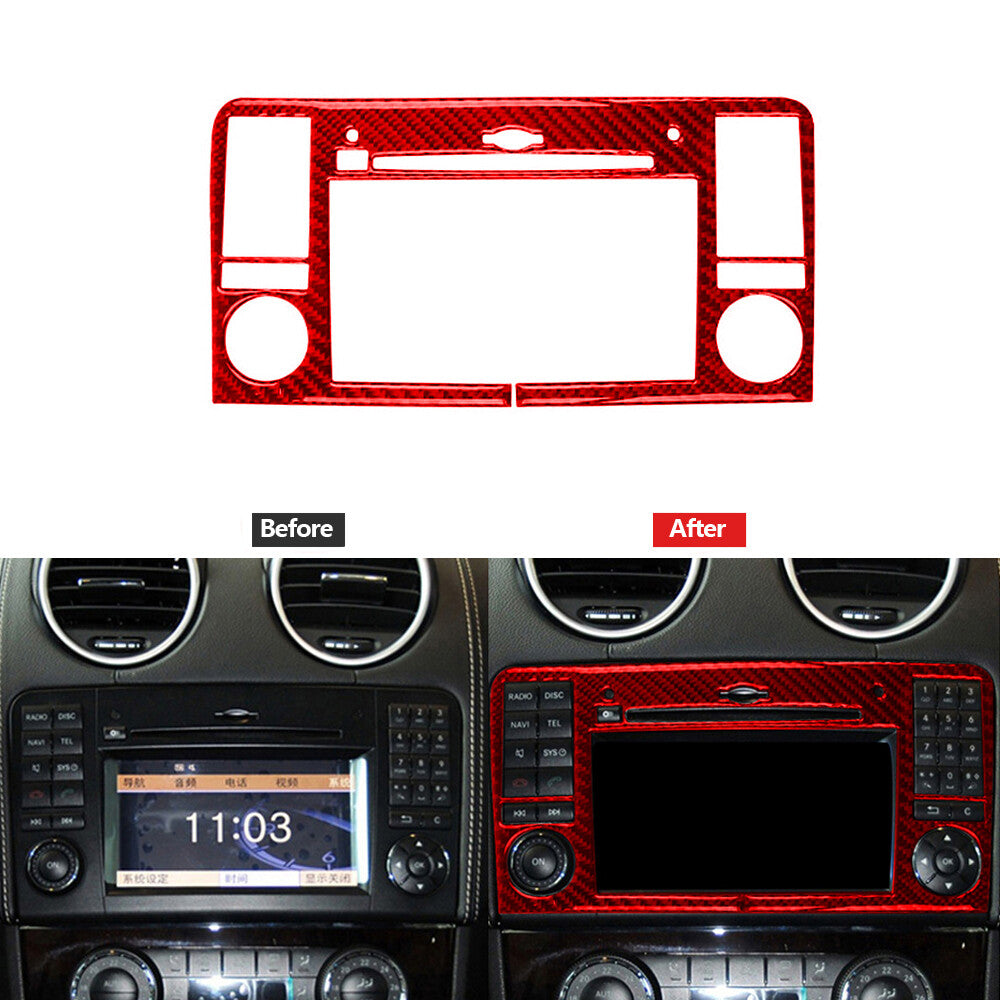 Red Carbon Fiber Navigation Panel Type A Cover for Mercedes Benz M-class 2006-11