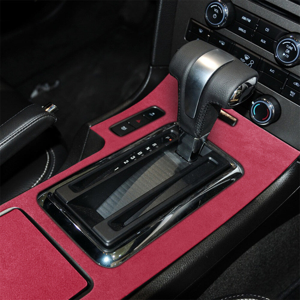 Suede Pink Central Control Gear Shift Box Panel Cover for Ford for Mustang 2009-2013