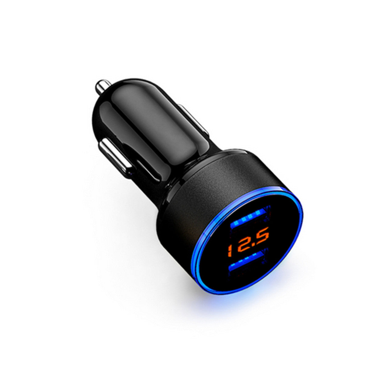 Dual USB Fast Charging Adapter Cigarette Lighter Car Charger Voltmeter 12V 24V