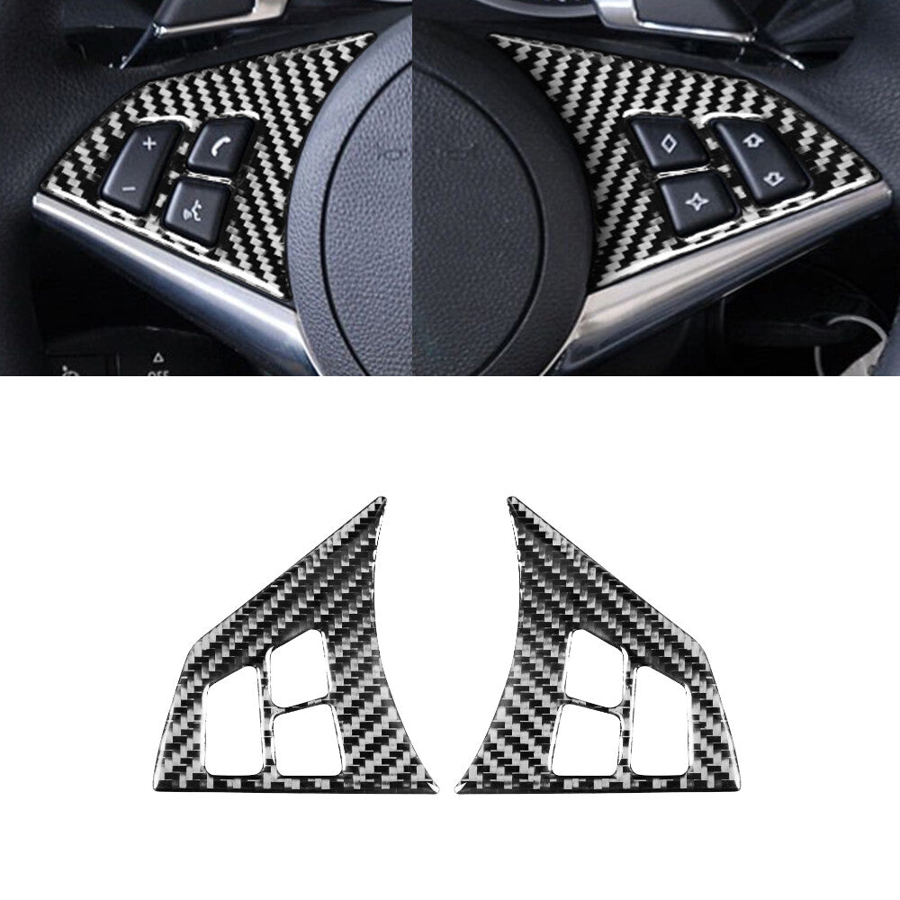 2X Carbon Fiber Steering Wheel Trim for BMW 6 Series E63 E64 2004-2010