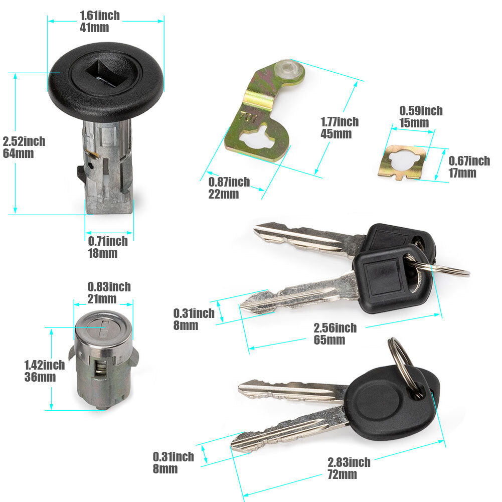 New Ignition Switch + Door Lock Cylinder SAME KEYS MATCHED 707835 for Chevy