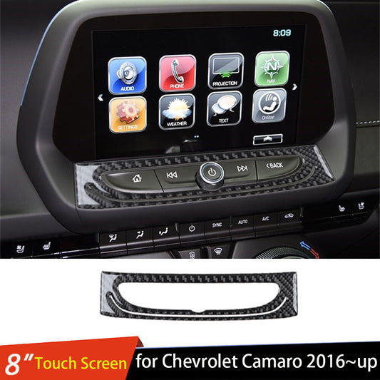 Carbon Fiber 8'' Touch Screen Navigation Lower Trim for Chevrolet Camaro 2016-23