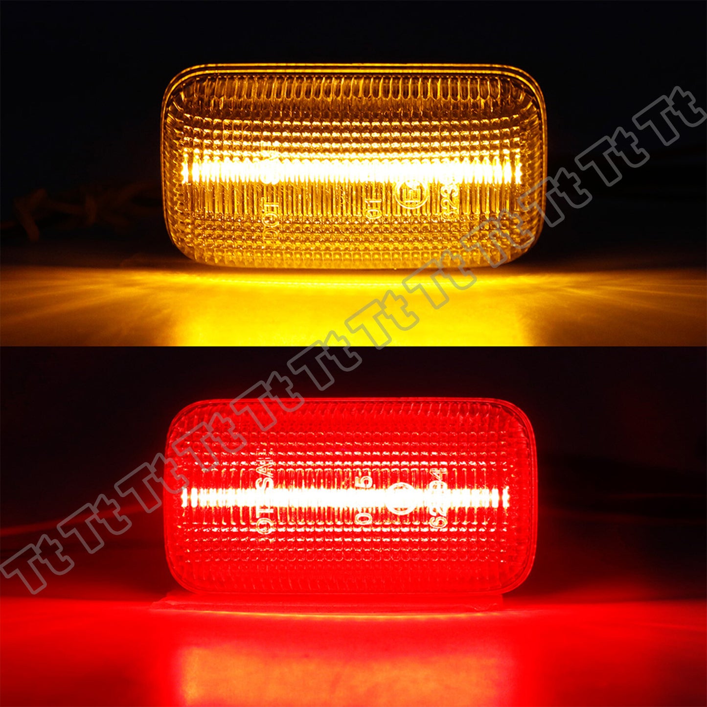 Suitable for 2015-2022 for Chevrolet Silverado 3500 Dual Amber Red LED Fender Side Marker Lights