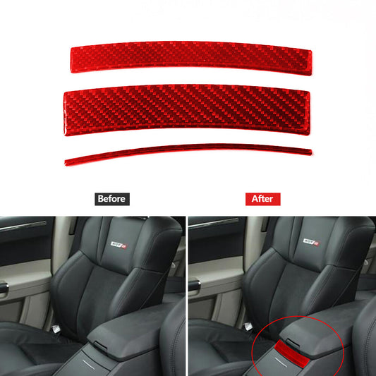 Red Carbon Fiber Below Armrest Decorative Cover Trim for Chrysler 300 2005-2007