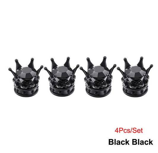 4-piece car tire valve cover rod air dust cover silver black skull for Subaru