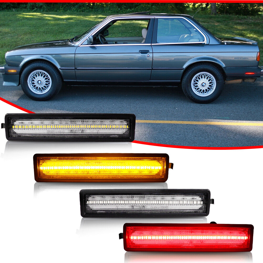 Suitable for 1984-91 for BMW E30 3 Series cleaning lens LED side marker light front and rear kit