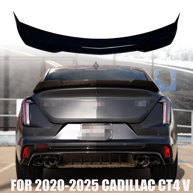 HIGH KICK DUCKBILL TRUNK SPOILER FOR 20-25 for CADILLAC CT4 V GLOSS BLACK WING STYLE