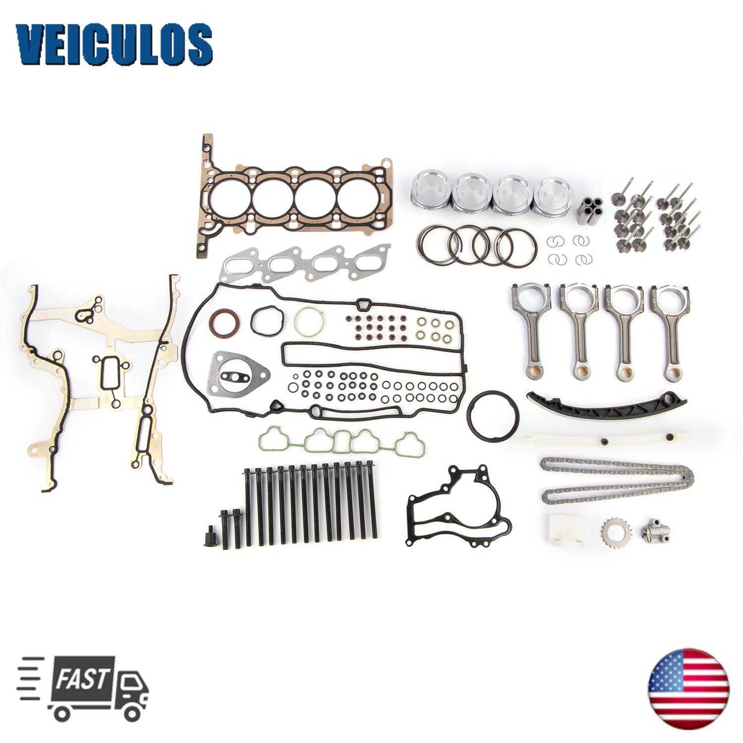 Engine Pistons Overhaul Rebuild Kit Con Rods For 11-16 for Chevy for Cruze for Buick 1.4L l4
