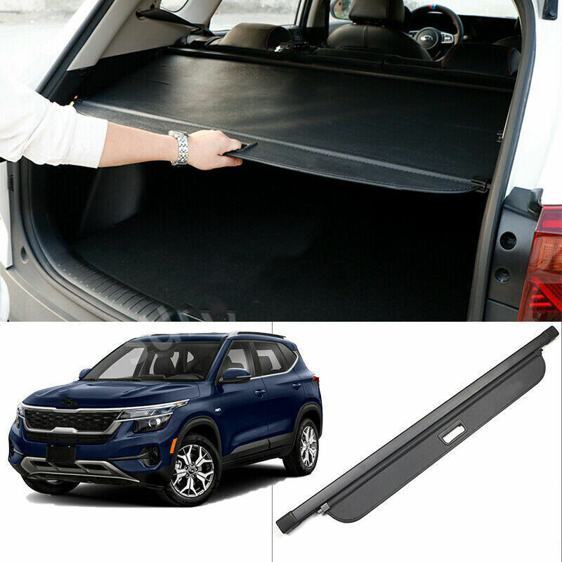 for Kia Seltos 2020-2022 Black Rear Trunk Cargo Cover Security Shield Shade 1x