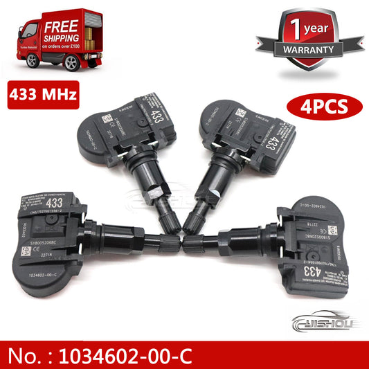 (TPMS) 4 sets of tire pressure sensors suitable for Tesla for Model S 3 X 433MHz 1034602-00-C