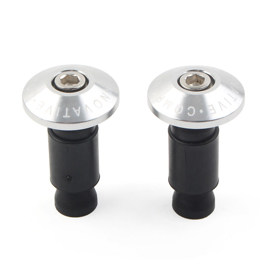 7/8 Motorcycle Bike Handlebar Grips CNC Handle Bar End Cap Plugs Slider Silver