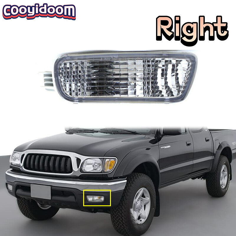 The right front bumper fog light and daytime running light are applicable to 2001-2004 for Toyota Tacoma models.