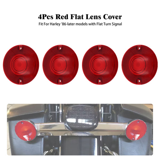 4x Red Turn Signal Light Lens Cover for Harley Touring Road Electra Glide 86-23