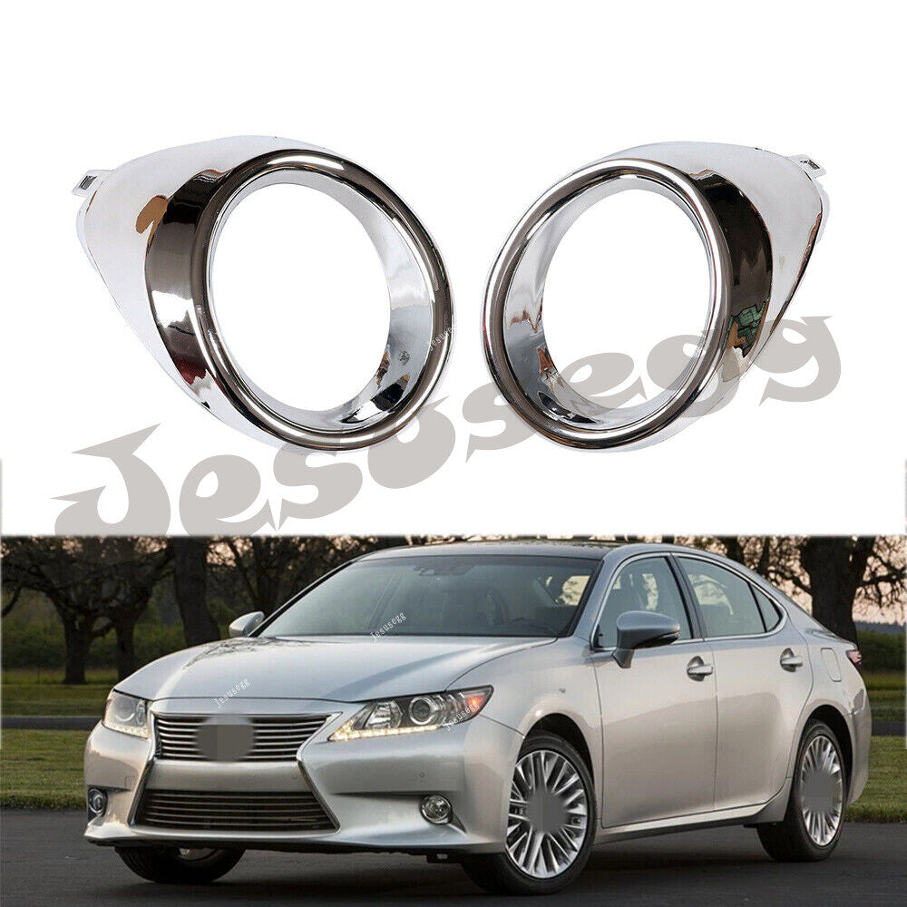 2X RHLH Front Fog Light Chrome Cover Bezel Ring for Lexus ES300h ES350 13-15