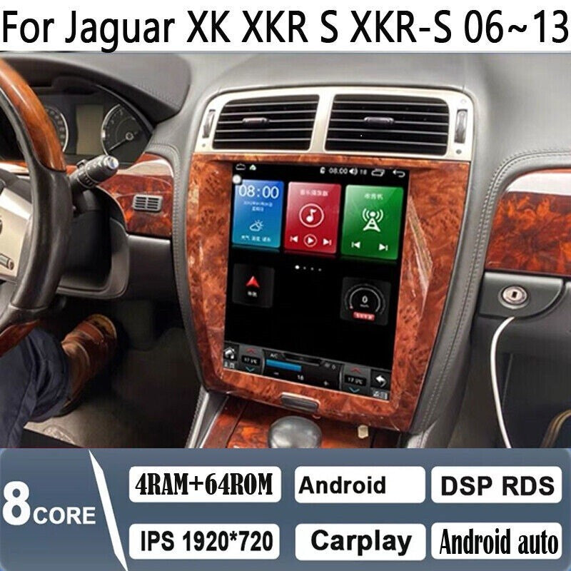 Android for Tesla Style Vertical Screen 12.1 for Jaguar XK XKR 2006-13 Car GPS Navi