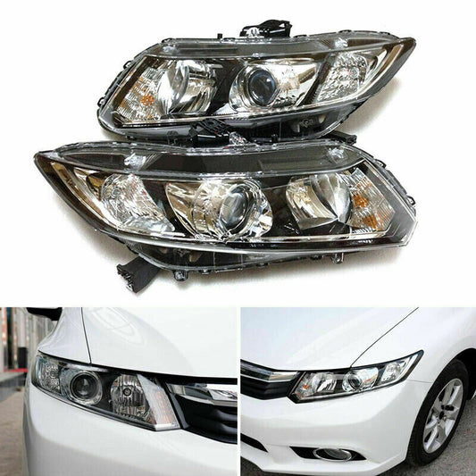 for Honda for Civic 2012-2015 Factory Style Front Halogen Lamp Headlights Assembly