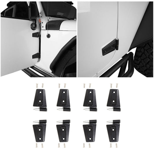8PCS Steel Door Hinge Kit Inside  Outside for 2007-2018 for Jeep for Wrangler JK