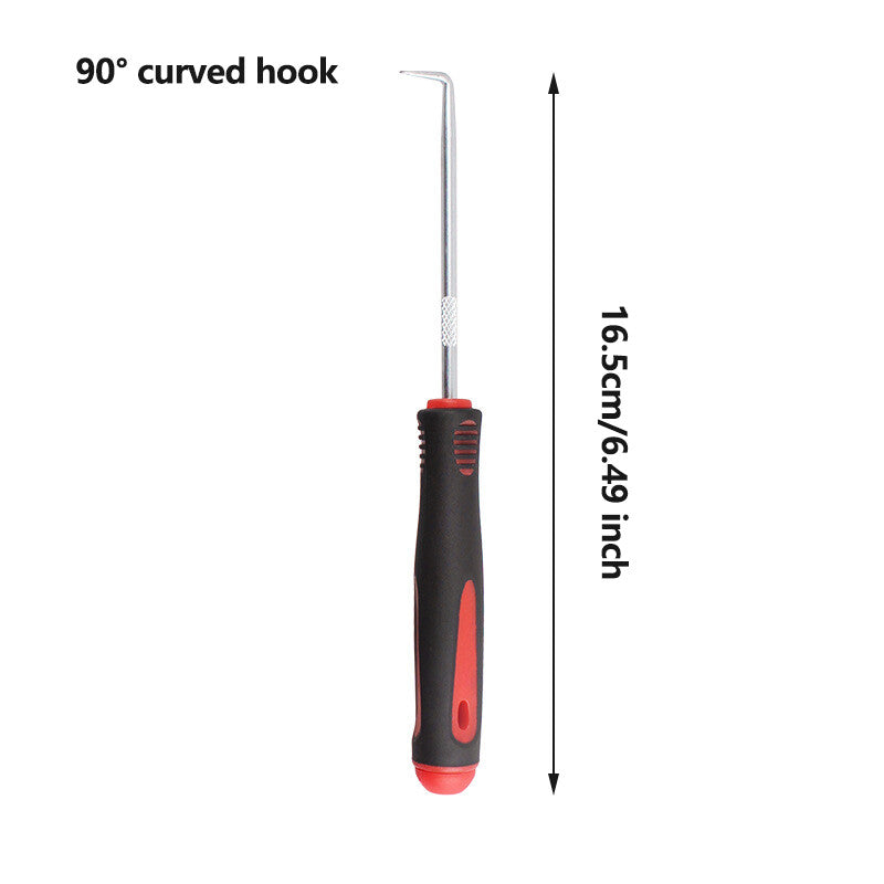 4x Long Reach Pick And Hook Probe Set Oil Seal Hook O Ring Seal Remove Tool Red