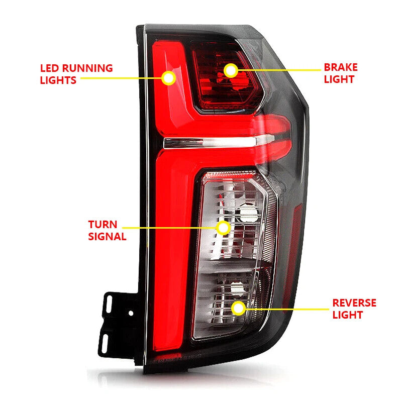Left taillight brake light compatible with 2021-2022 for Chevrolet Tahoe/Suburban LED clear lens.