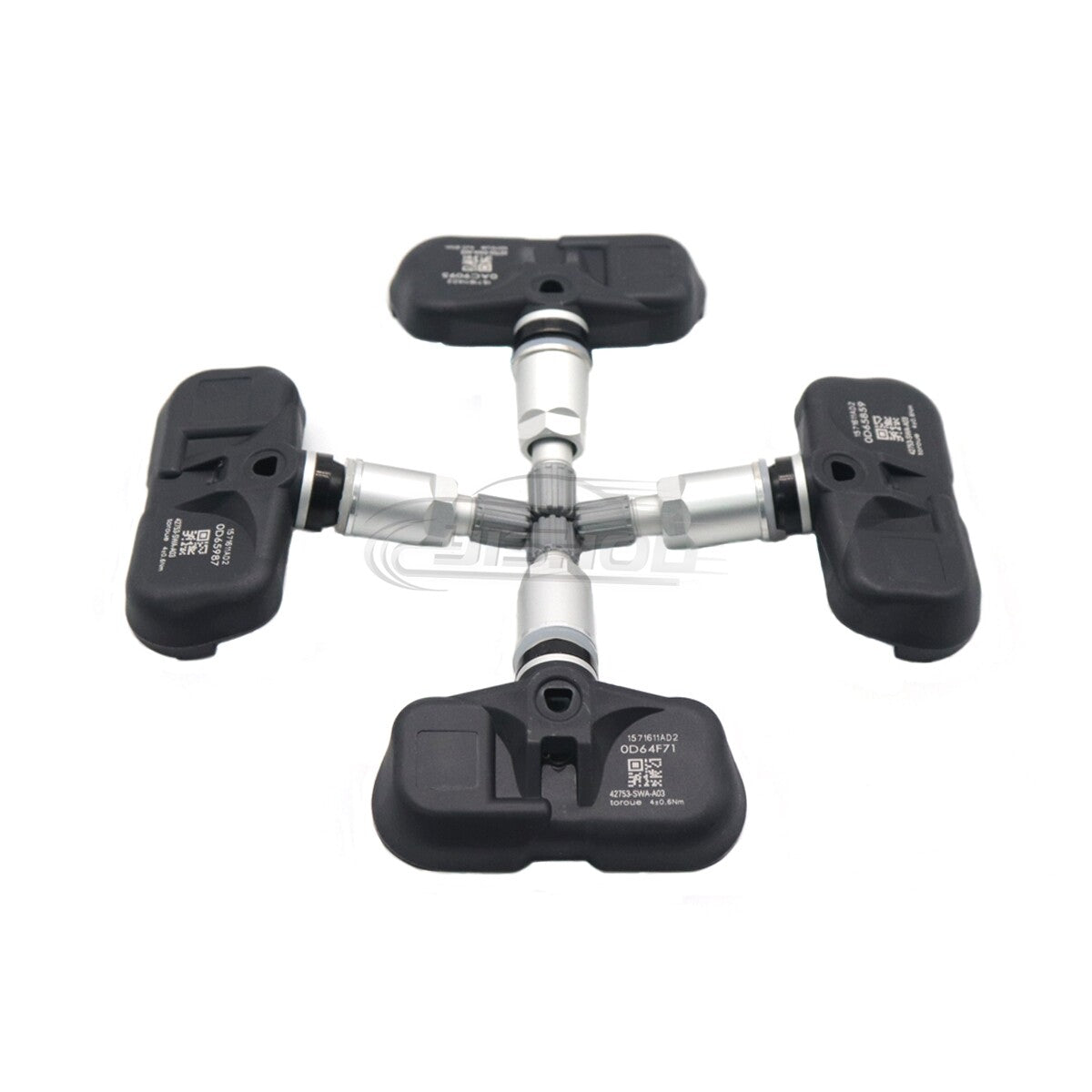 4-pack of new TPMS tire pressure sensors for Honda CR-V, Accord, Pilot 42753-SWA-A03