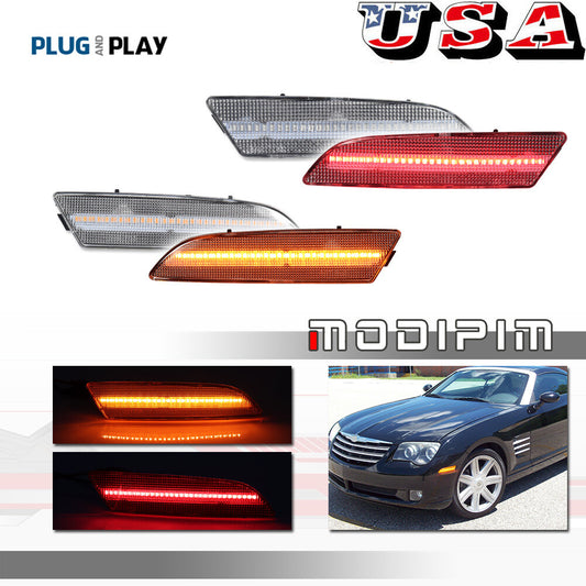 Suitable for 04-08 for Chrysler Crossfire Clear Lens Side Marker LED Kit, Front and Rear